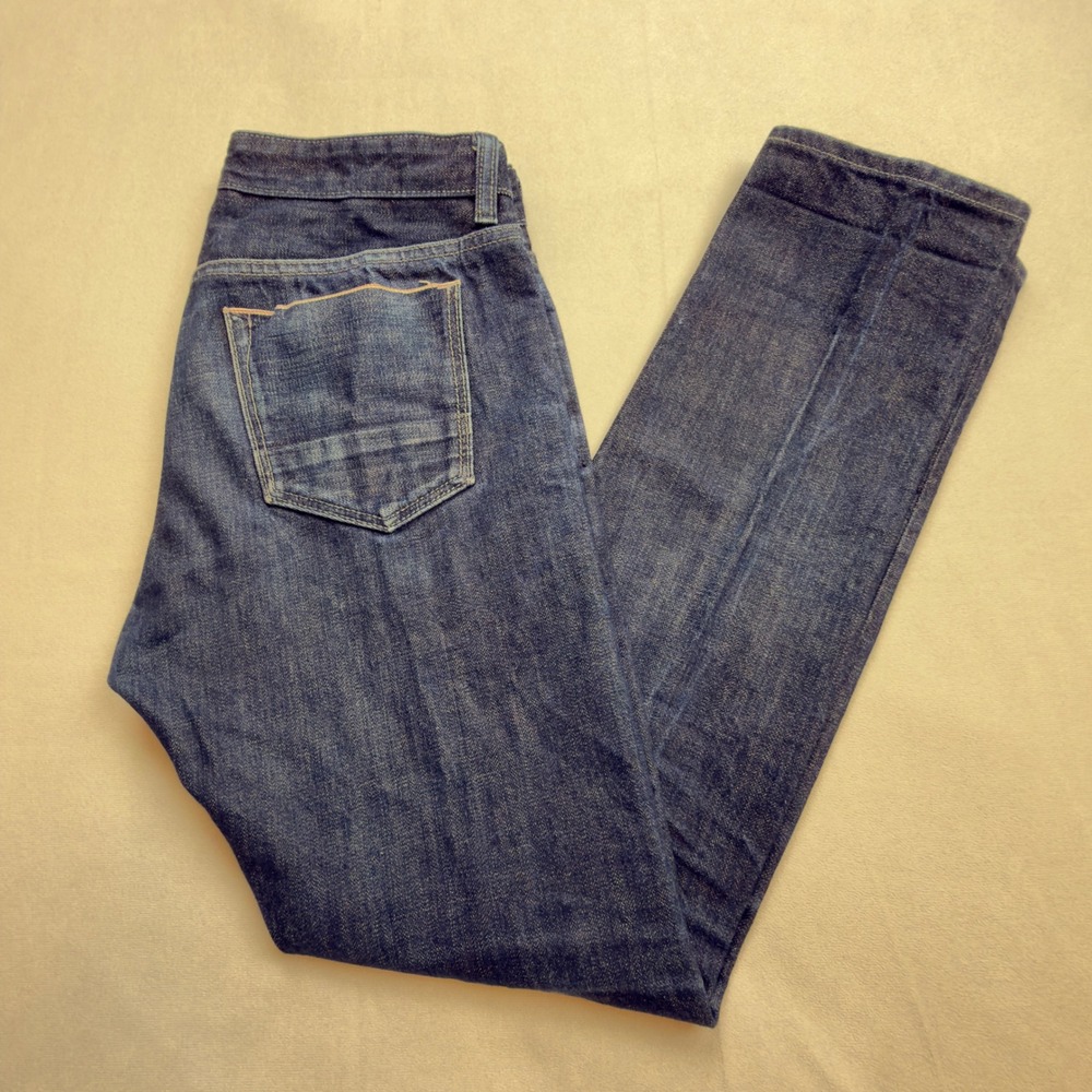 Banana Republic Premium‎ Denim Selvedge Mens Slim Fit Dark Wash Jeans 29x30 FLAW